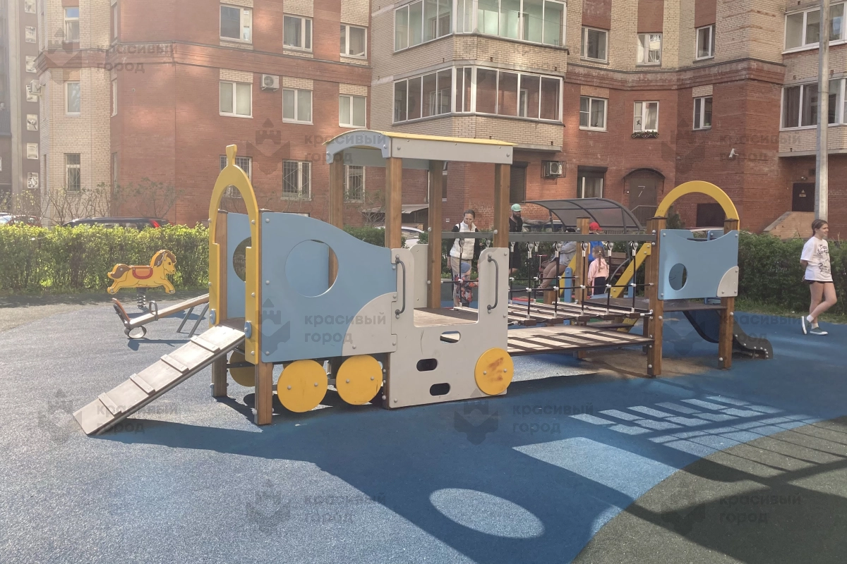 Игровой комплекс «Паровозик с вагончиком и горкой» - фото 6