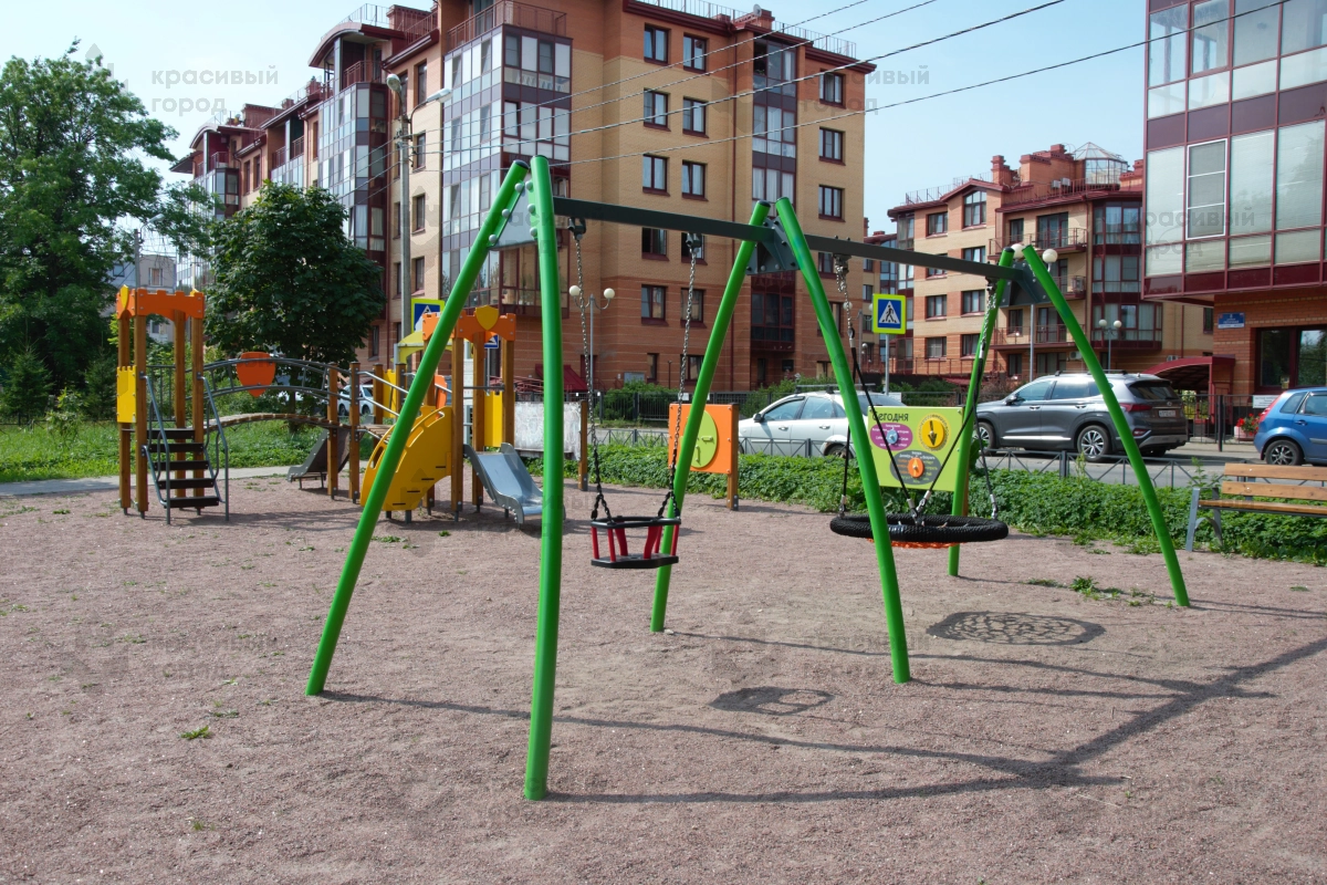 Качели металлические тип-1 «Гнездо и место для 2 подвесов» - фото 3