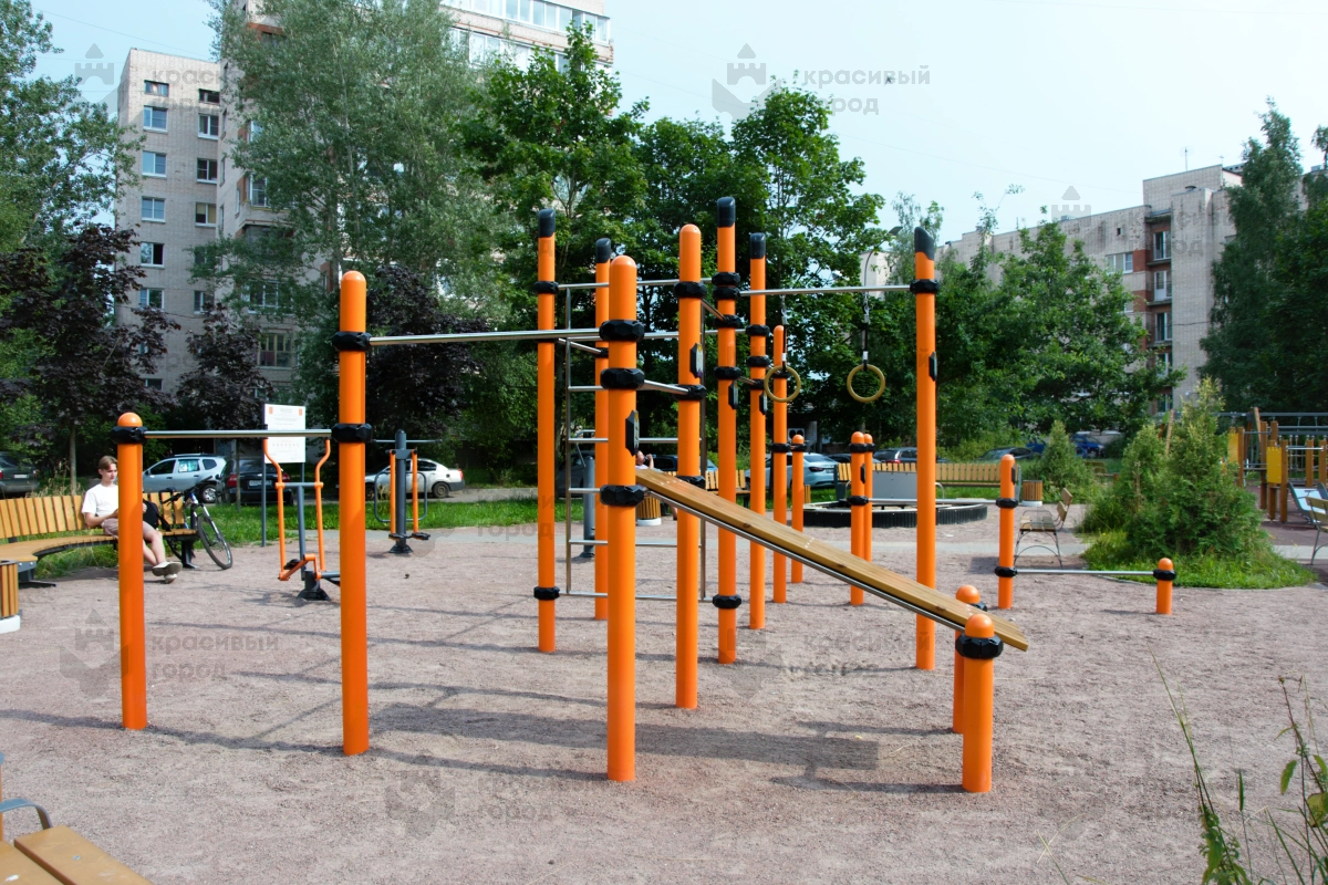 Воркаут «9 турников, шведская стенка, кольца, брусья и скамья для пресса» - фото 6
