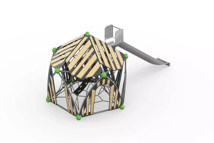 Игровой комплекс «Молекула-5 с горкой на крыше»