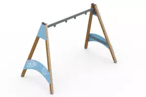 Качели деревянные «Космос» с местом для 2 подвесов