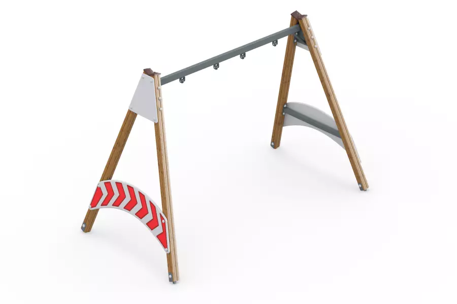 Качели деревянные «ДПС» с местом для 2 подвесов