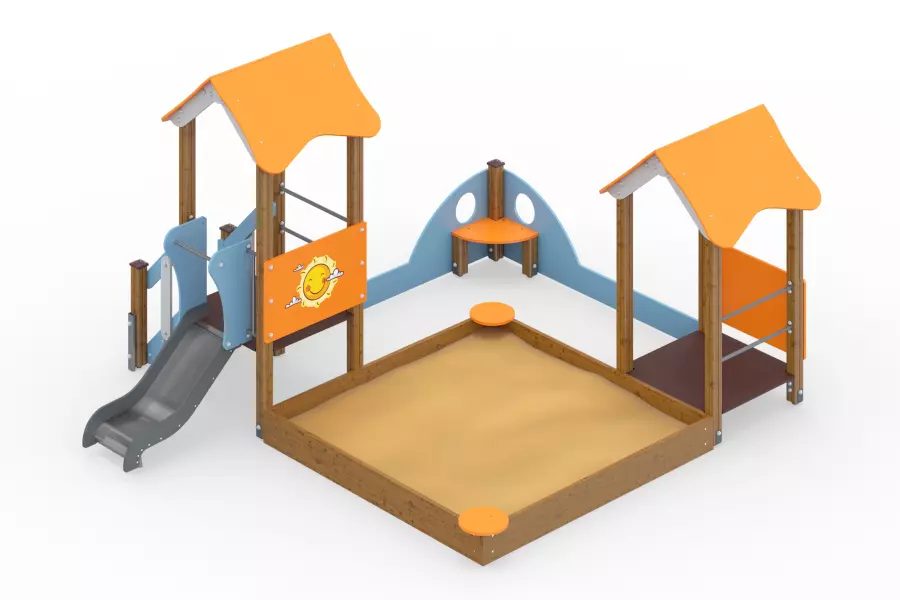 Песочный дворик с горкой