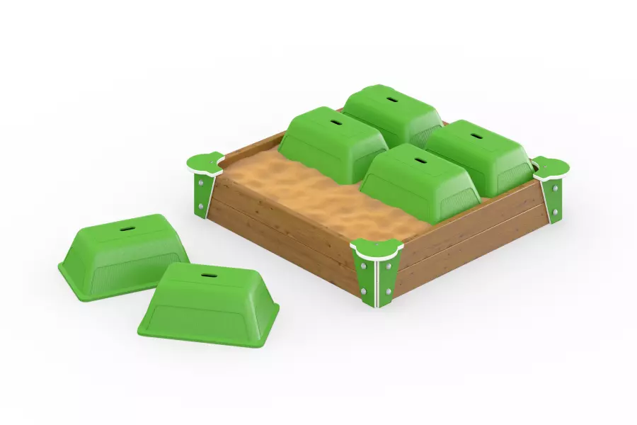 Песочница с крышкой-стульчиками