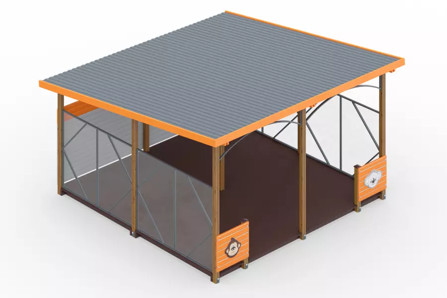 Теневой навес «Джунгли» оранжевый