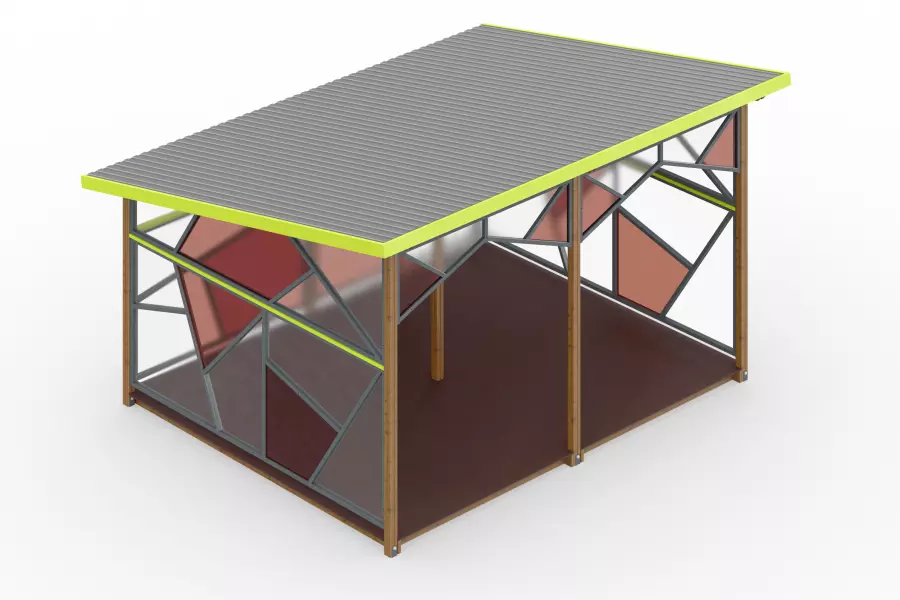 Теневой навес «Танграм» цветной тип-1