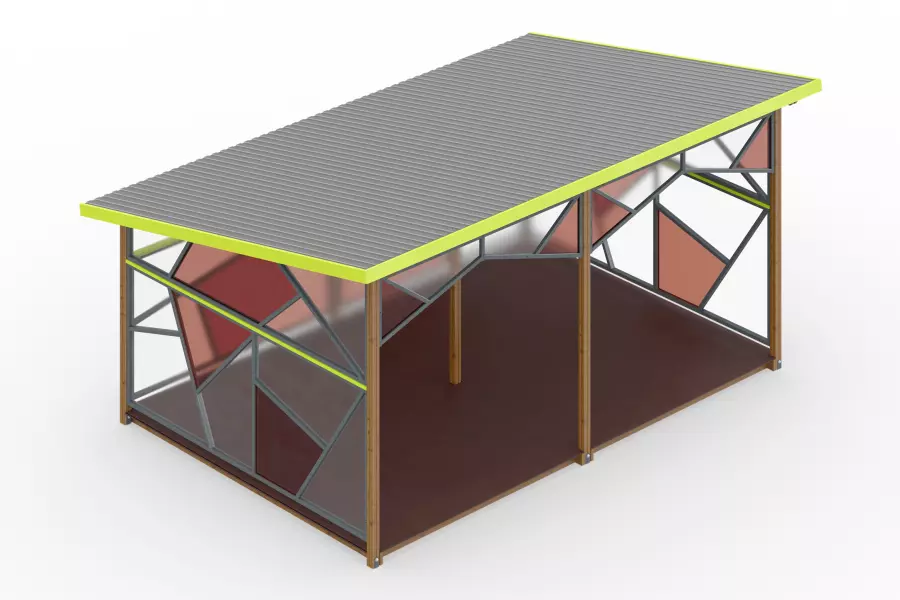 Теневой навес «Танграм» цветной тип-2