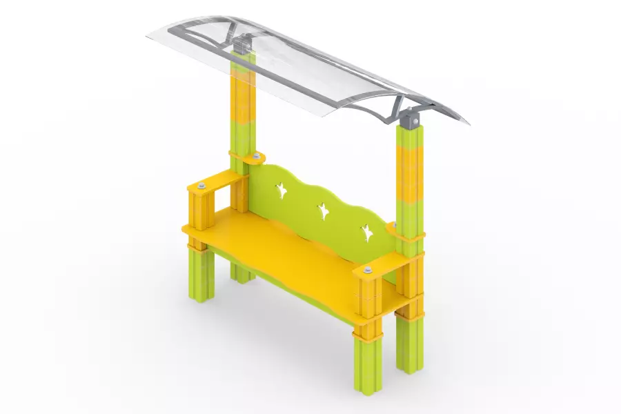 Диван с навесом из кубиков