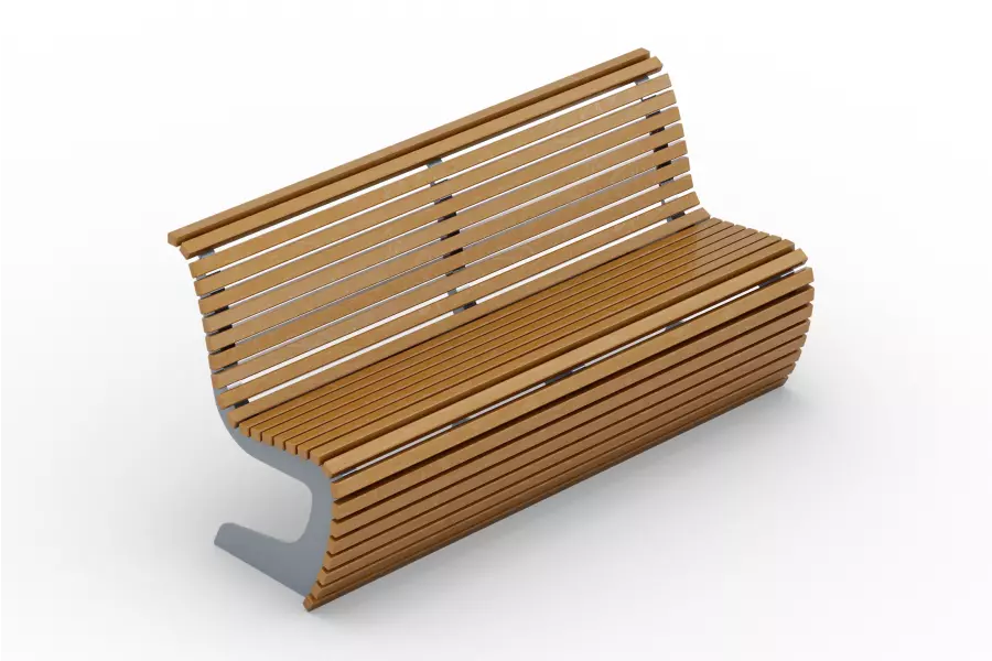 Скамья парковая на металлическом основании со спинкой тип-2