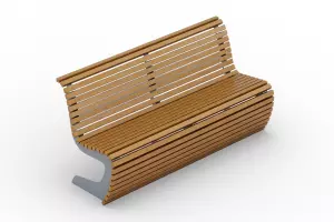 Скамья парковая на металлическом основании со спинкой тип-2