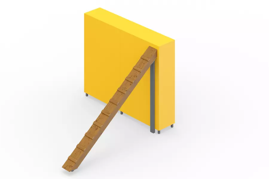 Стена с наклонной доской