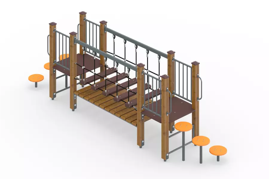 Спортивный комплекс «Переправа» с качающимся мостиком