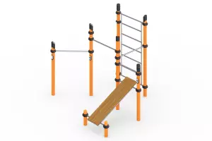 Воркаут «4 турника, шведская стенка и скамья для пресса»