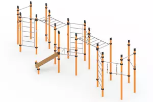 Воркаут «5 турников, 2 шведских стенки, брусьев, колец и скамьи для пресса»