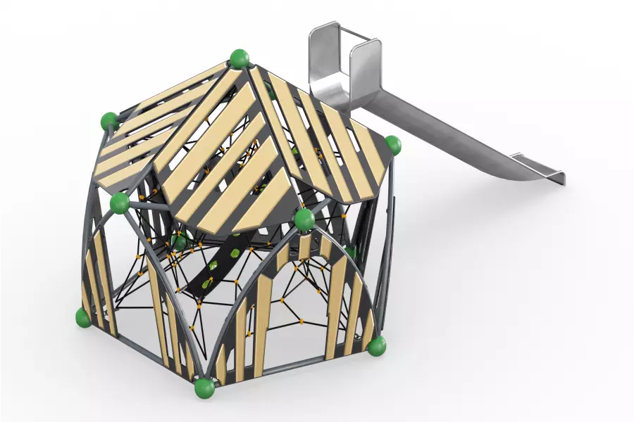 Игровой комплекс «Молекула-5 с горкой на крыше»