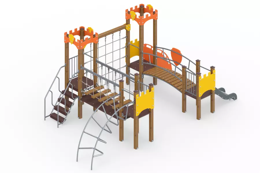 Игровой комплекс «Четыре башни с сеткой» Замок