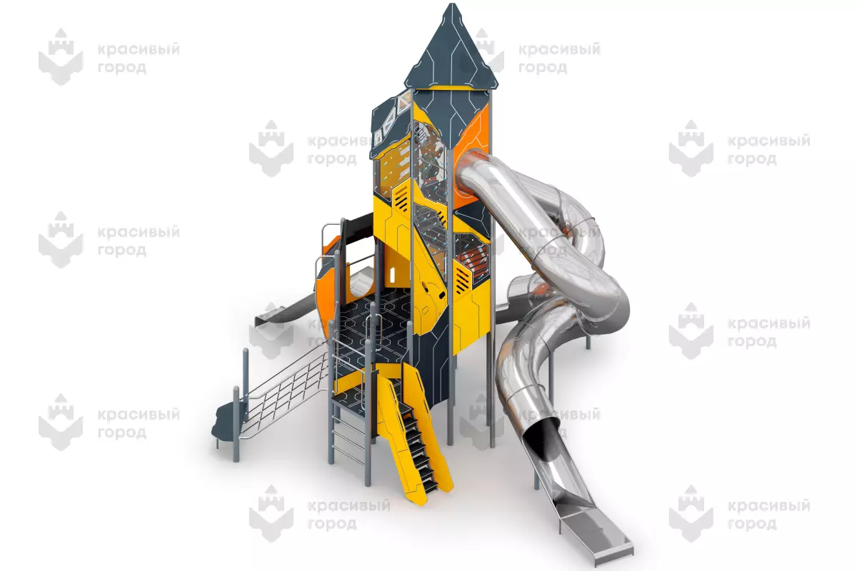 Игровой комплекс «Небесное дерево» в стиле хай-тек - рендер