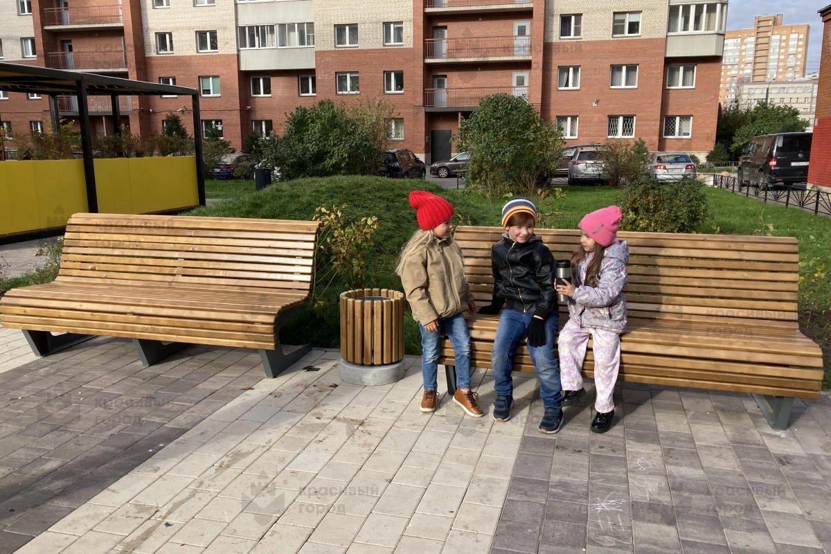 Скамья парковая на металлическом основании со спинкой - фото 5