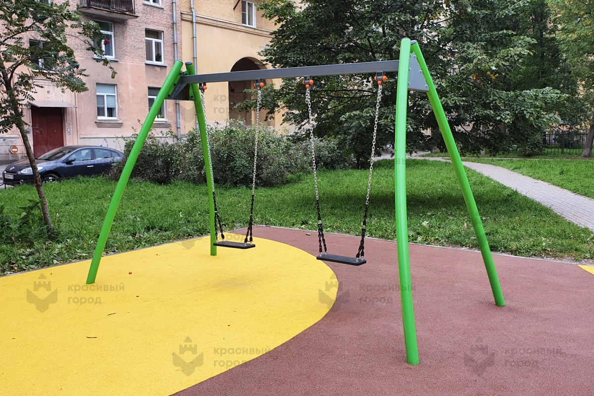 Качели металлические тип-1 с местом для 2 подвесов - фото 1
