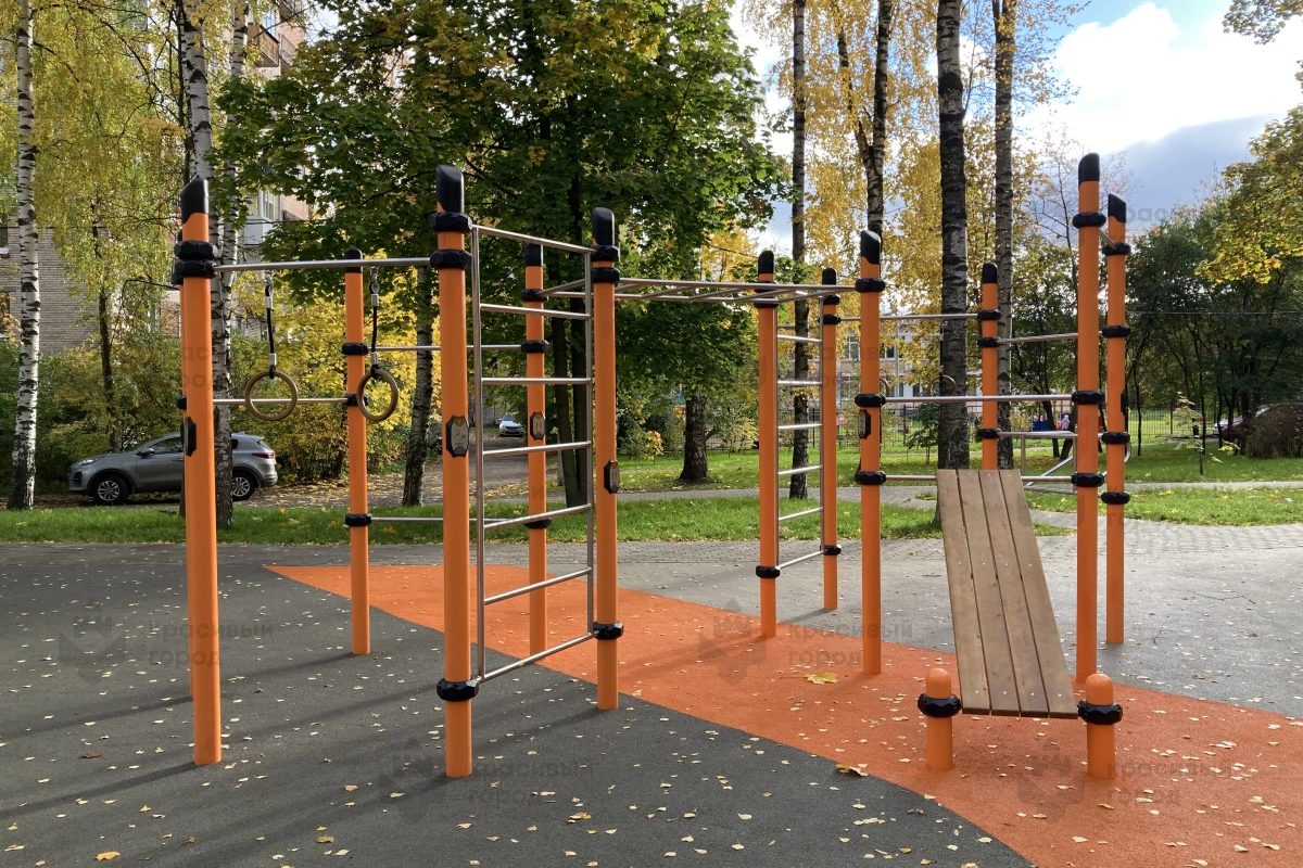 Воркаут «4 турника, 2 шведские стенки, 2 пары колец, рукоход и скамьи для пресса» - фото 3