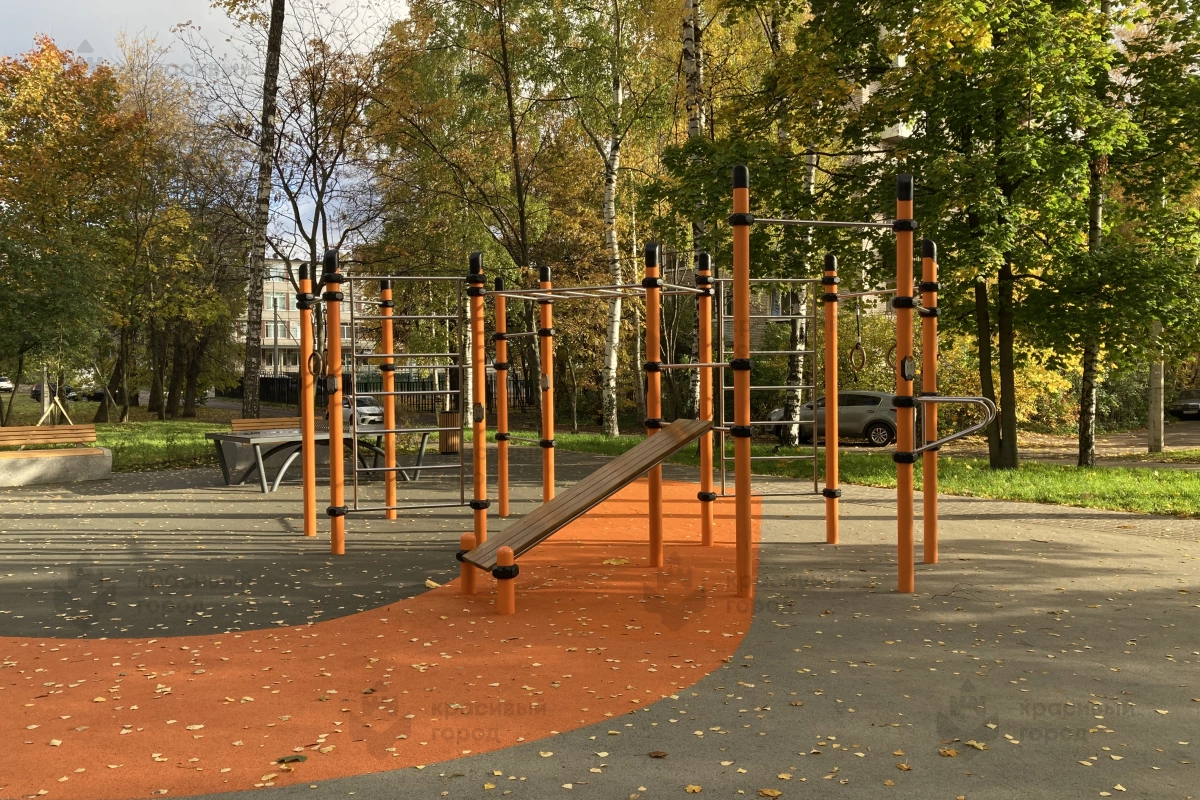 Воркаут «4 турника, 2 шведские стенки, 2 пары колец, рукоход и скамьи для пресса» - фото 4